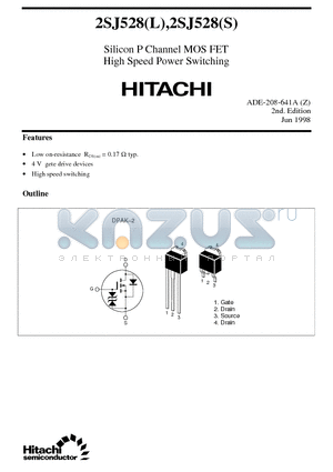 2SJ528 datasheet - Silicon P Channel MOS FET High Speed Power Switching