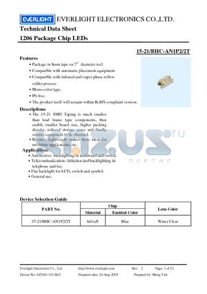 BHC-AN1P2 datasheet - Chip LEDs