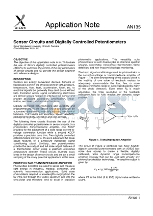 AN135 datasheet - Sensor Circuits and Digitally Controlled Potentiometers