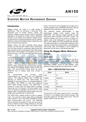 AN155 datasheet - STEPPER MOTOR REFERENCE DESIGN
