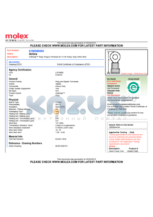 BHDCD80101 datasheet - Avikrimp Ring Tongue Terminal