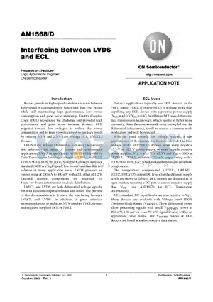 AN1568 datasheet - Interfacing Between LVDS and ECL