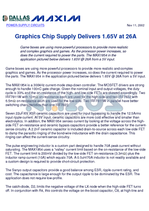 AN1781 datasheet - Graphics Chip Supply Delivers 1.65V at 26A