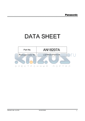 AN18207A datasheet - Tuner IC for home-audio stereo set