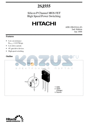 2SJ555 datasheet - Silicon P Channel MOS FET High Speed Power Switching