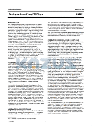 AN202 datasheet - Testing and specifying FAST logic