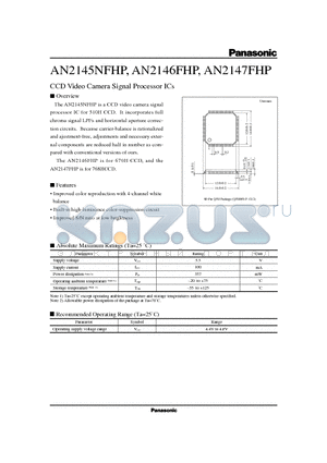 AN2145 datasheet - CCD Video Camera Signal Processor ICs