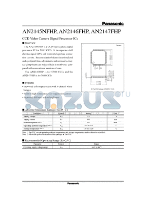 AN2147 datasheet - CCD Video Camera Signal Processor ICs