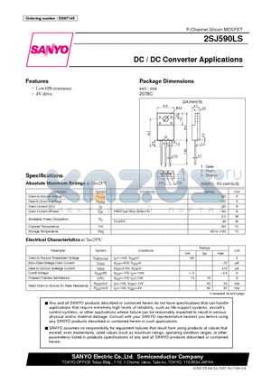 2SJ590 datasheet - DC / DC Converter Applications