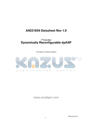 AN231E04 datasheet - Dynamically Reconfigurable dpASP