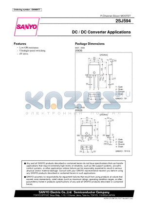 2SJ594 datasheet - DC / DC Converter Applications