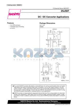 2SJ597 datasheet - DC / DC Converter Applications