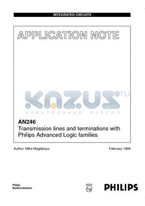 AN246 datasheet - Transmission lines and terminations with Philips Advanced Logic families