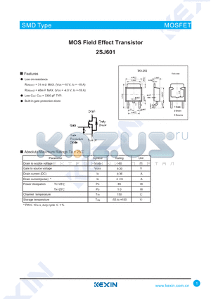 2SJ601 datasheet - MOS Field Effect Transistor