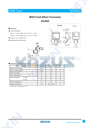 2SJ602 datasheet - MOS Field Effect Transistor