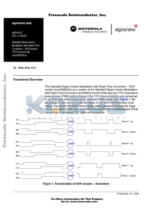 AN2531 datasheet - Standard Space Vector Modulation with Dead-Time Correction - XOR version TPU Function Set