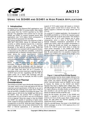 AN313 datasheet - USING THE Si3400 AND Si3401 IN HIGH POWER APPLICATIONS