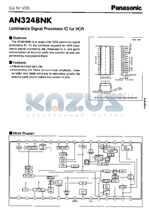 AN3248NK datasheet - Luminance signal processor ic for vcr