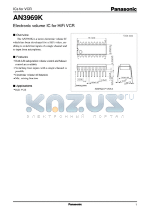 AN39 datasheet - Electronic volume IC for HiFi VCR