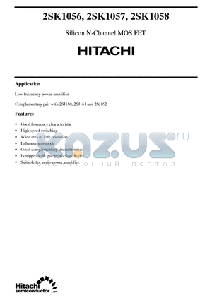 2SK1056 datasheet - Silicon N-Channel MOS FET