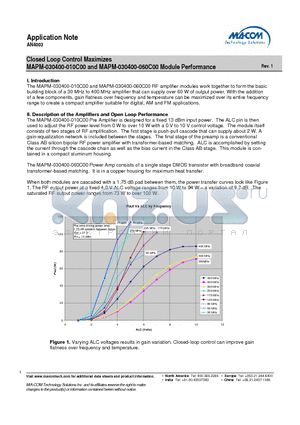 AN4003 datasheet - Closed Loop Control Maximizes MAPM-030400-010C00 and MAPM-030400-060C00 Module Performance