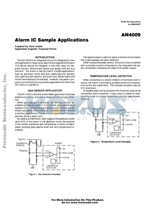 AN4009 datasheet - ALARM IC SAMPLE APPLICATIONS