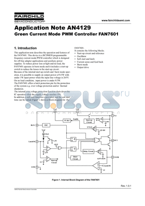 AN4129 datasheet - Green Current Mode PWM Controller FAN7601
