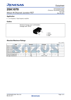 2SK1070_11 datasheet - Silicon N-Channel Junction FET