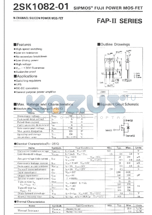 2SK1082-01 datasheet - N-Channel Silicon Power MOS-FET