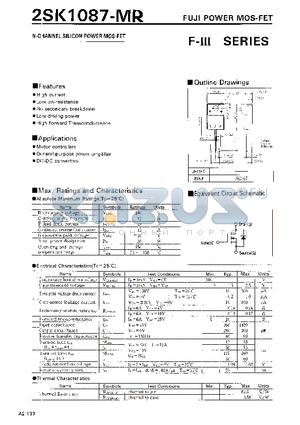 2SK1087 datasheet - N-CHANNEL SILICON POWER MOSFET