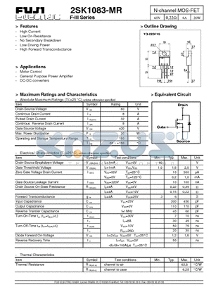 2SK1083-MR datasheet - N-channel MOS-FET