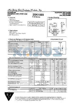 2SK1089 datasheet - N-CHANNEL MOS-FET