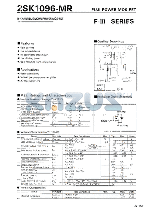 2SK1096-MR datasheet - N-CHANNEL SILICON POWER MOSFET