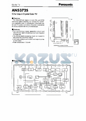 AN5372S datasheet - IC for Liquid Crystal Color TV