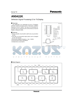 AN5422 datasheet - Deflection-Signal-Processing IC for TV/Display