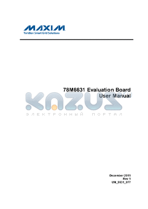 AN5263 datasheet - 78M6631 Evaluation Board User Manual