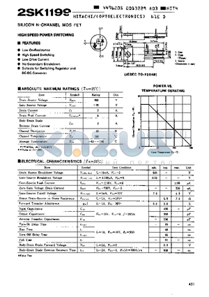 2SK1199 datasheet - SILICON N CHANNEL MOS FET