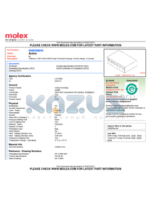 09-50-8043 datasheet - 3.96mm (.156