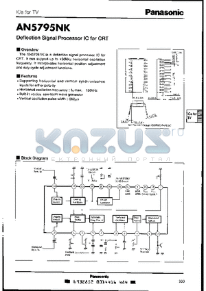 AN5795NK datasheet - Deflection Signal Processing IC for CRT