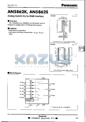 AN5862K datasheet - ANALOG SWITCH ICS FOR RGB INTERFACE