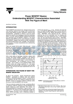 AN605 datasheet - Power MOSFET Basics: Understanding MOSFET Characteristics Associated With The Figure of Merit