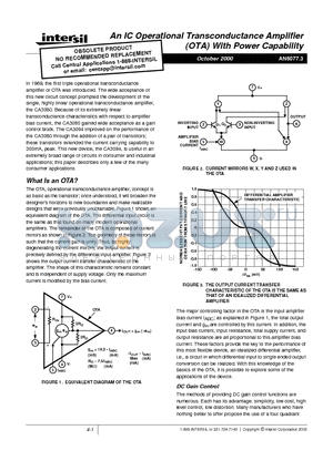 AN6077 datasheet - An IC Operational Transconductance Amplifier With Power Capability