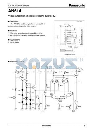 AN614 datasheet - Video amplifier, modulator/demodulator IC