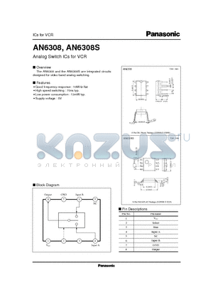 AN6308S datasheet - Analog Switch ICs for VCR