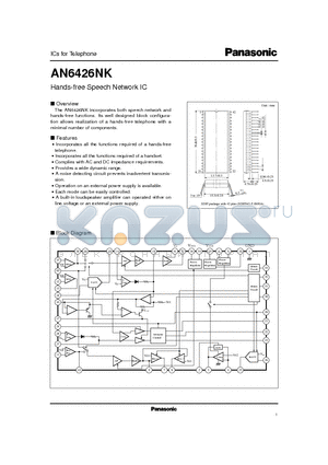 AN6426NK datasheet - Hands-free Speech Network IC