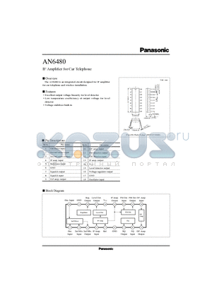 AN6480 datasheet - IF Amplifier for Car Telephone