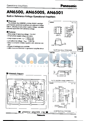 AN6500 datasheet - BUILT-IN REFERENCE VOLTAGE OPERATIONAL AMPLIFIERS