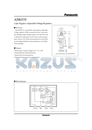 AN6535 datasheet - 4-pin Negative Adjustable Voltage Regulator