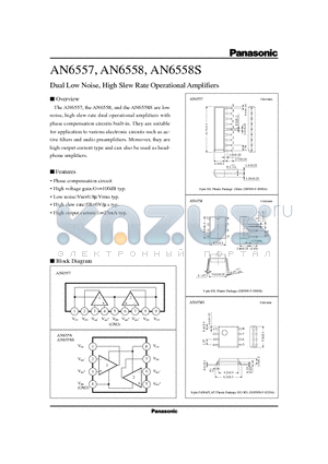 AN6558S datasheet - Dual Low Noise, High Slew Rate Operational Amplifiers