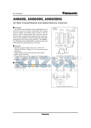 AN6609N datasheet - DC Motor Forward/Reverse Dual Speed Electronic Governors